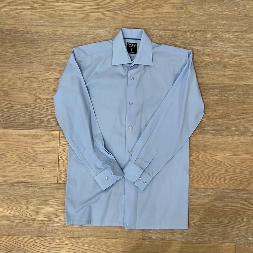 PROPER Boys Blue Button Down Size 14, LIKE NEW